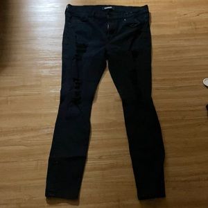 Express distressed skinny jeans